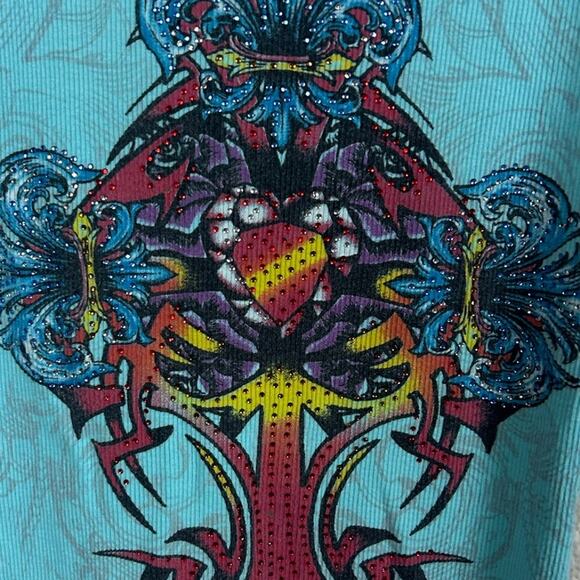 Y2K Blue Bling Tank size S - Picture 3 of 8